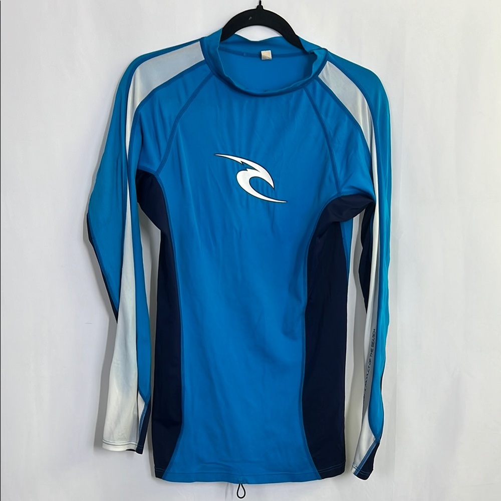 2 for $40Rip Curl Blue and White Rash Guard Long Sleeve Surfing shirt for beach